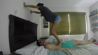 Stomach trampling , jumping, stomping ( One Hundred, 100 high jumps bf)