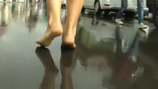 Russian girl barefoot walking pt.1