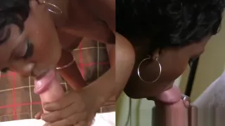 Ebony teen toys her pussy before being drilled by big cock
