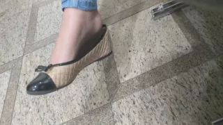 Candid girl in flats
