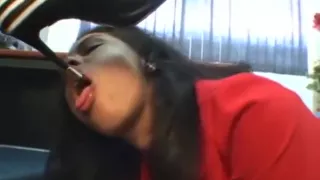 Ebony mistress feet worshipped by her Latina slave