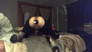 Trans smokes meth and plays with dildo and bottle