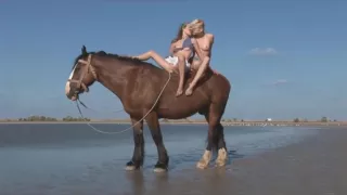Mila and Katy share a horse