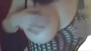 My MILF Exposed Busty amateur wife in fishnet top teasing