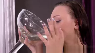 Wet and Pissy - Czech teen Morgan dives into her golden Pee