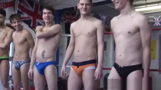 Handsome young men testing their brawn in the ring