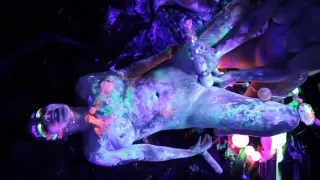 Babes messy in glow in the dark paint