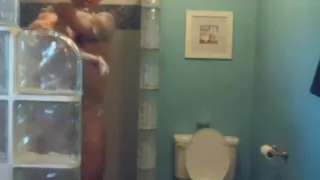 military dad cums and takes a shower