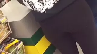 Teen with nice ass in black tights