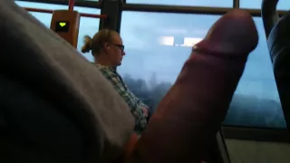 public cumshot in train
