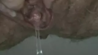 Pussy close up - pissing and creampie