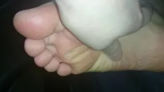 Sleeping woman's feet