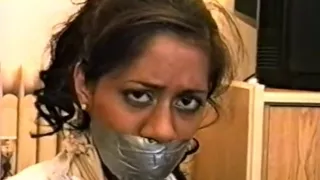 Indian girl wrap gagged and bound