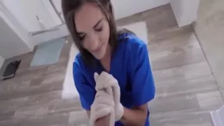 HOT Paramedic sucks her brothers cock and fucks him eventually
