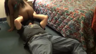 ebony punishes guy for watching porn ( Fart)