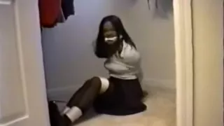 AES bondage. Girl tied with lots of rope