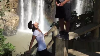 So Much Piss And Cum At The Waterfall!