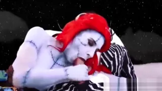 Corpse bride sucks cock and gets facial