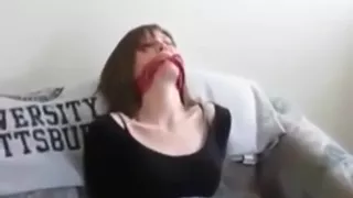 Cute girl in Jeans taped up