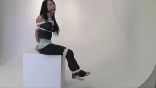 A cutie bound and ballgagged