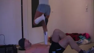 Beautiful mistress street boots worship and trampling