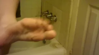 Bath time for hot teen feet