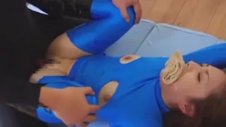 female fighter get defeated and beaten the shit out of her pants