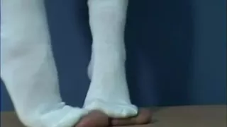 Cock crush white socks