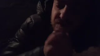 Sucking a sweet guy in his car.
