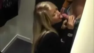 Truly Hot Blonde In The Mall Makes The Dressing-room To Pul