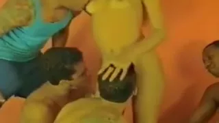 Tasty Blondy Gets Gangbanged In The Home