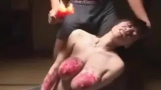 Busty Asian Slave Gets Her Tits And Pussy Drenched In Hot C