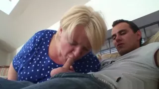 He helps blonde granny