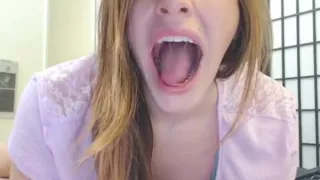 Hot Woman Showing Her Perfect Teeth & Big Mouth