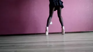 High heels from my collection, nylon tights and mini skirt