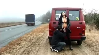 public fuck on traffic street