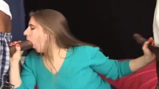 Green eyes girl and 2 bbc