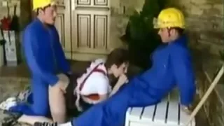 Threesome With Two Construction Workers