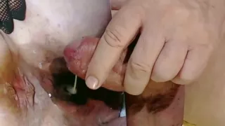 Tribute for mannekemiss - cumshot on her wet cunt