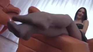 Sexy Girl Shows Off Her Feet And Nylons