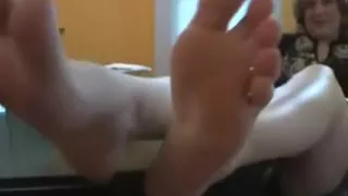 Doable Granny Shows Her Smooth Feet And Soles