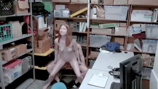 Hot Skinny Redhead Teen Shoplifter Gets Caught Stealing