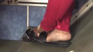 Bbw ebony feet on the bus