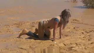 Jodhpurs Blonde Girl in Mud