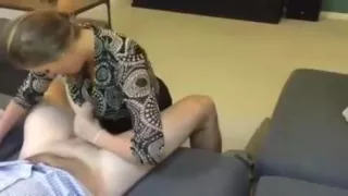 Awesome milf sucking businessman cock