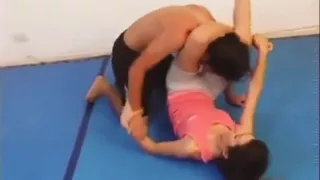 Latina girl dominates BJJ style