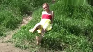 Barefoot in the countryside