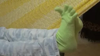 Dayanna, latina toes in her toe socks, toe wiggling feet