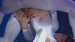 Couple fucking in white catsuits