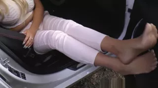 Katie stockings legs and auto